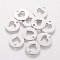 Non-Tarnish 201 Stainless Steel Charms, Flat Round with Heart, Stainless Steel Color, 12x1mm, Hole: 1.5mm