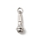 Brass Pendants, Microphone, Long-Lasting Plated, Lead Free & Cadmium Free, Rack Plating, with Jump Ring, Platinum, 19.5x7mm, Hole: 3mm