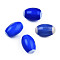 Handmade Lampwork Beads Strands, Oval, Blue, 10.5~11.5x7.5~8mm, Hole: 1.2~2mm, about 34~37pcs/strand, 15.75 inch~15.94 inch(40~40.5cm)