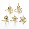 Rack Plating Alloy Wire Wrapped Pendants, with ABS Plastic Imitation Pearl, Cadmium Free & Lead Free, Light Gold, 25~35x23~25x21~23mm, Hole: 2mm