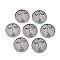 Transparent Acrylic Pendants, Flat Round with Woman, Gray, 40x3mm, Hole: 1.8mm