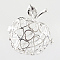 Rack Plating Brass Cage Pendants, For Chime Ball Pendant Necklaces Making, Hollow Apple, Silver Color Plated, 32.5x30.5x22.5mm, Hole: 4x6mm, inner measure: 20x22mm