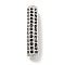 Brass Micro Pave Black Cubic Zirconia Beads, Cadmium Free & Nickel Free & Lead Free, Bend Tube, Platinum, 27x6x5.5mm, Hole: 3.5x4mm