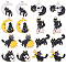 SUNNYCLUE 1 Box 32Pcs 8 Styles Halloween Charms Bulk Black Cat Charms Gothic Alloy Enamel Sun Moon Cats Kitten Skull Beak Flatback Charm for Jewelry Making Charms Women DIY Necklaces Earrings Crafts