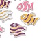 Alloy Enamel Pendants, with Rhinestone, Lead Free and Cadmium Free, Butterflyfish, Platinum, Mixed Color, 19x20x2mm, Hole: 3mm