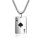 Stainless Steel Spades Poker Pendant Necklaces for Couple, Hip-hop Style