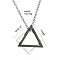 Simple Geometric Pendant Necklace, 304 Stainless Steel Necklace, Triangle & Square, Gunmetal, 15.75 inch(40cm)