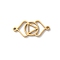 304 Stainless Steel Hollow Chakra Links, Real 18K Gold Plated and Fine Polishing, Ajna, 13.5x18x1mm, Hole: 1mm