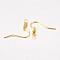 Iron Earring Hooks, Ear Wire, with Horizontal Loop, Cadmium Free & Lead Free, Golden, 17~19x0.8mm, Hole: 2mm, 22 Gauge, Pin: 0.6mm