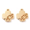 PVD Vacuum Plating 304 Stainless Steel Charms, Laser Cut, Clover, Golden, 13x11x1.5mm, Hole: 1.4mm