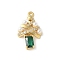 Brass Micro Pave Cubic Zirconia Pendants, Christmas Tree Charms, with ABS Plastic Pearl & Glass, Lasting Plated, Cadmium Free & Lead Free, Real 18K Gold Plated, 20.5x12.5x3.5mm, Hole: 1.4mm