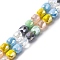Electroplate Opaque Glass Beads Strands, Rondelle, Faceted, Colorful, 8x8mm, Hole: 1.5mm, about 48pcs/strand, 15.55''(39.5cm)