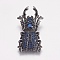 Brass Micro Pave Cubic Zirconia Pendants, Insects, Gunmetal, 30.5x17x6.5mm, Hole: 2x2mm