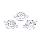 Brass Micro Pave Cubic Zirconia Links, Clear, Flat Round with Tree of Life, Platinum, 12.5x18x2mm, Hole: 1mm