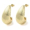 Teardrop Brass Stud Earrings for Women, Long-Lasting Plated, Lead Free & Cadmium Free, Real 18K Gold Plated, 28x14mm
