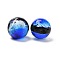 Handmade Silver Foil Glass Beads, Luminous Style, Glow in the Dark, Round, Blue, 10mm, Hole: 1.4mm