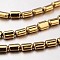 Electroplate Non-magnetic Synthetic Hematite Bead Strands, Rectangle, Golden Plated, 6x4x3mm, Hole: 1mm, about 67pcs/strand, 15.7 inch