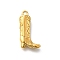304 Stainless Steel Pendants, Cowboy Boots Charm, Real 14K Gold Plated, 20x11.5x4.5mm, Hole: 1.6mm