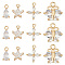 12Pcs 3 Style Brass Cubic Zirconia Charms, Nickel Free, Real 18K Gold Plated, Mixed Shape, Clear, 9~13x5~7.5x3~5mm, Hole: 1~2mm, 3pcs/style
