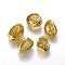 Dyed Natural Quartz Crystal Beads, with Brass Findings, Nuggets, Golden, Gold, 20~28x17~19x11~16mm, Hole: 1.2mm