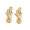 Brass Micro Pave Cubic Zirconia Pendants, Cadmium Free & Lead Free, Sea Horse, Real 18K Gold Plated, 19.5x9x4mm, Hole: 1.6mm