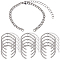 16Pcs 304 Stainless Steel Twisted Chains Bracelet Making, Fit for Connector Charms, with Jump Rings & Lobster Claw Clasps, Stainless Steel Color, 16.3x0.4x0.2cm