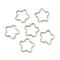 50Pcs Iron Linking Rings, Textured Open Rings, Platinum, Star, 16x16.5x1.5mm, Inner Diameter: 12x14mm