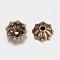 Tibetan Style Alloy Fancy Bead Caps, Multi-Petal Flower, Antique Bronze, 8x3mm, Hole: 1mm