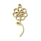 304 Stainless Steel Pendants, Flower Charm, Real 18K Gold Plated, 30.5x13x1.5mm, Hole: 1.5mm