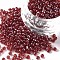 (Repacking Service Available) Glass Seed Beads, Trans. Colours Lustered, Round, Crimson, 8/0, 3mm, Hole: 1mm, about 12G/bag