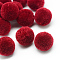 DIY Doll Craft Polyester Pom Pom Ball, Round, FireBrick, 20mm