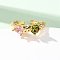 Brass Micro Pave Cubic Zirconia Cuff Rings for Women, Nickel Free, Real 18K Gold Plated, 8mm