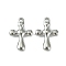 Non-Tarnish 304 Stainless Steel Pendants, Cross Charms, Stainless Steel Color, 21.5x14.5x4mm, Hole: 2mm