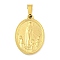 Ion Plating(IP) 304 Stainless Steel Pendants, Religious Theme Charm, Oval with Virgin Mary, Golden, 24x16x2~2.5mm, Hole: 5x3mm