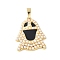 Brass Enamel Pendants, with ABS Imitation Pearl, Rack Plating, Long-Lasting Plated, Lead Free & Cadmium Free, Ghost Charm, Real 18K Gold Plated, 28x24x4.5mm, Hole: 8x4mm