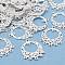 Alloy Dangle Link, Flat Round, Cadmium Free & Lead Free, Silver, 24x20x1mm, Hole: 1mm