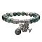 8mm Natural Moss Agate Stretch Bracelets, Tree of Life Alloy Charm  Bracelets for Women Men, Antique Silver
