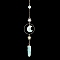 Natural Amazonite Moon & Bullet Window Hanging Suncatchers, Metal Sun Pendant Decorations, Car Ornament, 350mm, Moon: 30mm, Bullet: 45mm
