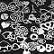 Non-Tarnish 201 Stainless Steel Pendants and Links Connectors, Heart Mixed Shapes, Laser Cut, Stainless Steel Color, 8~24.5x6~25x1mm, Hole: 1.2~3mm, 50pcs/set