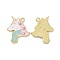 Rack Plating Alloy Rhinestone Pandants, with Enamel, Unicorn Charms for Christmas, Colorful, 27x21.5x1.5mm, Hole: 2mm