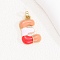 Alloy Enamel Pendants, Letter Charm, Golden, Letter E, 25.5x17x4mm, Hole: 3.5x2.5mm