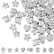 HOBBIEASY 310Pcs 8 Style CCB Plastic Beads, for DIY Jewelry Making, Elephant & Tortoise & Flower, Platinum, 8~12.5x8~10x3.5~4.5mm, Hole: 1.4~1.8mm, 310pcs