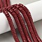 Dyed Natural Magnesite Beads Strands, Disc, Heishi Beads, Dark Red, 8x2.5mm, Hole: 1mm, about 149pcs/strand, 15.35~15.55''(39~39.5cm)