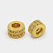 Brass Cubic Zirconia Beads, Rondelle, Golden, 4x6mm, Hole: 3mm