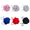 6Pcs 6 Colors Cloth Flower Collar Choker Necklace, Braided Adjustable Necklace, Mixed Color, 65.55 inch(166.5cm), 1pc/color