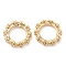 Rack Plating Brass Micro Pave Cubic Zirconia Beads, Long-Lasting Plated, Lead Free & Cadmium Free, Flat Round with Flower, Real 14K Gold Plated, 10x3mm, Hole: 6.2mm