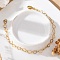 304 Stainless Steel Heart Link Bracelets, with Lobster Claw Clasps, Golden, 7-1/2 inch(190mm)