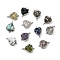 Natural Mixed Gemstone Chip 304 Stainless Steel Heart Connector Charms, Cadmium Free & Lead Free, Long-Lasting Plated, Mixed Dyed and Undyed, Stainless Steel Color, 17x12x6~7.5mm, Hole: 1.8mm