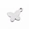 Tarnish Resistant 201 Stainless Steel Charms, Butterfly, Stainless Steel Color, 13.5x11x0.8mm, Hole: 1mm