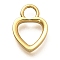 Heart Brass Open Back Bezel Charms, For DIY UV Resin, Epoxy Resin, Pressed Flower Jewelry, Cadmium Free & Lead Free, Long-Lasting Plated, Rack Plating, Real 18K Gold Plated, 12.5x9x2mm, Hole: 3mm